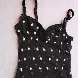 Chemise with Embroidered Flowers